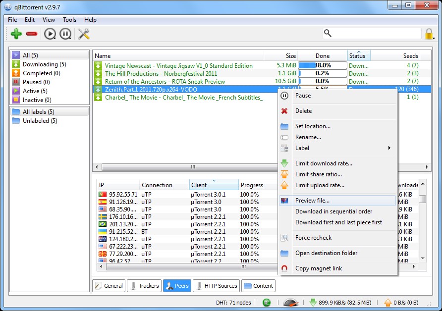 qBittorrent Screenshot